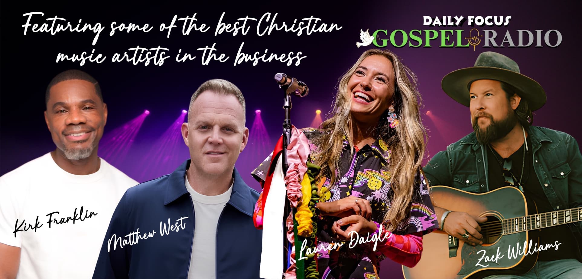 Featured Christian music artists on Daily Focus Gospel Radio